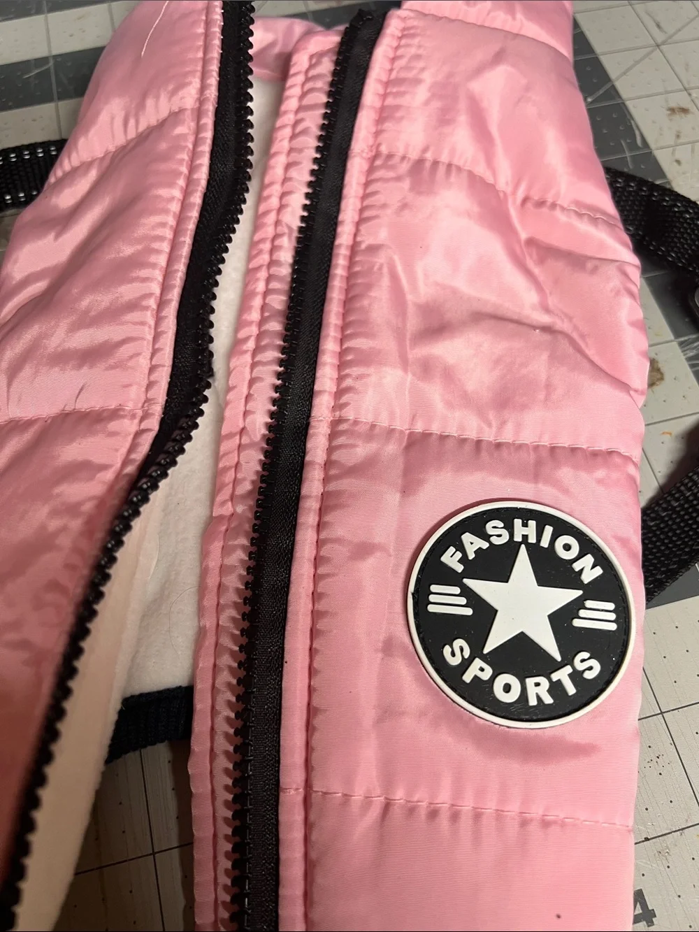 Pink Kids Puffer Harness Jacket